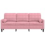 Sofá de 3 plazas con cojines terciopelo rosa 180 cm by , Sofas - Ref: Foro24-3278232, Price: 347,21 €, Discount: %