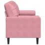 Sofá de 3 plazas con cojines terciopelo rosa 180 cm