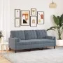 Sofá de 3 plazas con cojines terciopelo gris oscuro 180 cm by , Sofas - Ref: Foro24-3278230, Price: 268,40 €, Discount: %