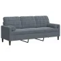 Sofá de 3 plazas con cojines terciopelo gris oscuro 180 cm by , Sofas - Ref: Foro24-3278230, Price: 268,40 €, Discount: %