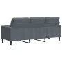 Sofá de 3 plazas con cojines terciopelo gris oscuro 180 cm by , Sofas - Ref: Foro24-3278230, Price: 268,40 €, Discount: %