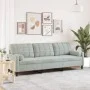 Sofá de 3 plazas con cojines terciopelo gris claro 210 cm by , Sofas - Ref: Foro24-3278239, Price: 288,80 €, Discount: %