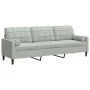 Sofá de 3 plazas con cojines terciopelo gris claro 210 cm by , Sofas - Ref: Foro24-3278239, Price: 288,80 €, Discount: %