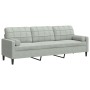 Sofá de 3 plazas con cojines terciopelo gris claro 210 cm by , Sofas - Ref: Foro24-3278239, Price: 292,51 €, Discount: %