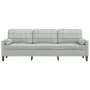 Sofá de 3 plazas con cojines terciopelo gris claro 210 cm by , Sofas - Ref: Foro24-3278239, Price: 288,80 €, Discount: %