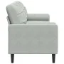 Sofá de 3 plazas con cojines terciopelo gris claro 210 cm by , Sofas - Ref: Foro24-3278239, Price: 288,80 €, Discount: %