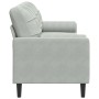 Sofá de 3 plazas con cojines terciopelo gris claro 210 cm by , Sofas - Ref: Foro24-3278239, Price: 292,51 €, Discount: %