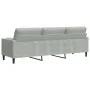 Sofá de 3 plazas con cojines terciopelo gris claro 210 cm by , Sofas - Ref: Foro24-3278239, Price: 288,80 €, Discount: %
