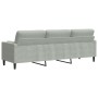 Sofá de 3 plazas con cojines terciopelo gris claro 210 cm by , Sofas - Ref: Foro24-3278239, Price: 292,51 €, Discount: %