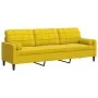 Sofá de 3 plazas con cojines terciopelo amarillo 210 cm by , Sofas - Ref: Foro24-3278245, Price: 289,72 €, Discount: %