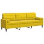 Sofá de 3 plazas con cojines terciopelo amarillo 210 cm by , Sofas - Ref: Foro24-3278245, Price: 294,25 €, Discount: %