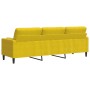 Sofá de 3 plazas con cojines terciopelo amarillo 210 cm by , Sofas - Ref: Foro24-3278245, Price: 294,25 €, Discount: %