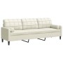 Sofá de 3 plazas con cojines terciopelo color crema 210 cm by , Sofas - Ref: Foro24-3278247, Price: 337,76 €, Discount: %
