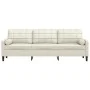 Sofá de 3 plazas con cojines terciopelo color crema 210 cm by , Sofas - Ref: Foro24-3278247, Price: 332,79 €, Discount: %