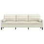 Sofá de 3 plazas con cojines terciopelo color crema 210 cm by , Sofas - Ref: Foro24-3278247, Price: 337,76 €, Discount: %