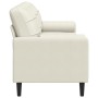 Sofá de 3 plazas con cojines terciopelo color crema 210 cm by , Sofas - Ref: Foro24-3278247, Price: 337,76 €, Discount: %