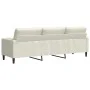 Sofá de 3 plazas con cojines terciopelo color crema 210 cm by , Sofas - Ref: Foro24-3278247, Price: 332,79 €, Discount: %