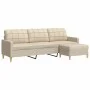 Sofá de 3 plazas con taburete de tela crema 210 cm von , Sofas - Ref: Foro24-3278251, Preis: 365,52 €, Rabatt: %