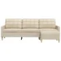 Sofá de 3 plazas con taburete de tela crema 210 cm von , Sofas - Ref: Foro24-3278251, Preis: 365,52 €, Rabatt: %