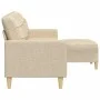 Sofá de 3 plazas con taburete de tela crema 210 cm von , Sofas - Ref: Foro24-3278251, Preis: 365,52 €, Rabatt: %