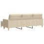 Sofá de 3 plazas con taburete de tela crema 210 cm von , Sofas - Ref: Foro24-3278251, Preis: 365,52 €, Rabatt: %