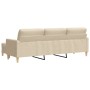 Sofá de 3 plazas con taburete de tela crema 210 cm von , Sofas - Ref: Foro24-3278251, Preis: 371,69 €, Rabatt: %