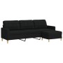 Dreisitzer-Sofa mit schwarzem Stoffhocker, 210 cm. von , Sofas - Ref: Foro24-3278253, Preis: 380,24 €, Rabatt: %