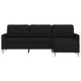 Sofá de 3 plazas con taburete de tela negro 210 cm by , Sofas - Ref: Foro24-3278253, Price: 374,19 €, Discount: %