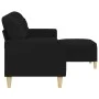 Sofá de 3 plazas con taburete de tela negro 210 cm by , Sofas - Ref: Foro24-3278253, Price: 374,19 €, Discount: %
