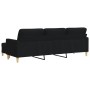 Dreisitzer-Sofa mit schwarzem Stoffhocker, 210 cm. von , Sofas - Ref: Foro24-3278253, Preis: 380,24 €, Rabatt: %