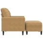 Sillón con taburete terciopelo marrón 60 cm by , Sofas - Ref: Foro24-3278264, Price: 197,62 €, Discount: %