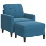 Sillón con taburete terciopelo azul 60 cm de , Sofás - Ref: Foro24-3278266, Precio: 197,48 €, Descuento: %