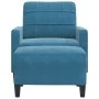 Sillón con taburete terciopelo azul 60 cm de , Sofás - Ref: Foro24-3278266, Precio: 197,48 €, Descuento: %