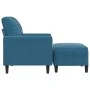 Sillón con taburete terciopelo azul 60 cm de , Sofás - Ref: Foro24-3278266, Precio: 197,48 €, Descuento: %