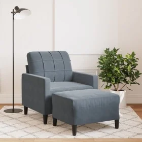 Sessel mit dunkelgrauem Samt-Hocker, 60 cm. von , Sofas - Ref: Foro24-3278258, Preis: 180,00 €, Rabatt: %