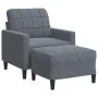 Sillón con taburete terciopelo gris oscuro 60 cm by , Sofas - Ref: Foro24-3278258, Price: 180,00 €, Discount: %