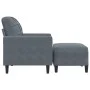 Sillón con taburete terciopelo gris oscuro 60 cm by , Sofas - Ref: Foro24-3278258, Price: 180,00 €, Discount: %