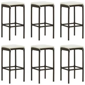 Küchenhocker mit Kissen 6 Stück braunes synthetisches Rattan von vidaXL, Küchenhocker - Ref: Foro24-313448, Preis: 184,20 €, ...