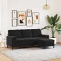 Sofá de 3 plazas con taburete de terciopelo negro 180 cm de , Sofás - Ref: Foro24-3278272, Precio: 308,59 €, Descuento: %