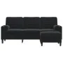 Sofá de 3 plazas con taburete de terciopelo negro 180 cm de , Sofás - Ref: Foro24-3278272, Precio: 308,59 €, Descuento: %