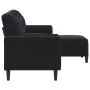 Sofá de 3 plazas con taburete de terciopelo negro 180 cm de , Sofás - Ref: Foro24-3278272, Precio: 308,59 €, Descuento: %
