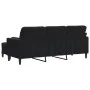 Sofá de 3 plazas con taburete de terciopelo negro 180 cm de , Sofás - Ref: Foro24-3278272, Precio: 308,59 €, Descuento: %