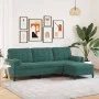 Dreisitzer-Sofa mit dunkelgrünem Samt-Hocker, 210 cm. von , Sofas - Ref: Foro24-3278279, Preis: 373,31 €, Rabatt: %