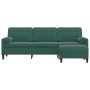 Sofá de 3 plazas con taburete de terciopelo verde oscuro 210 cm by , Sofas - Ref: Foro24-3278279, Price: 396,06 €, Discount: %