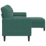 Dreisitzer-Sofa mit dunkelgrünem Samt-Hocker, 210 cm. von , Sofas - Ref: Foro24-3278279, Preis: 373,31 €, Rabatt: %