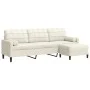Sofá de 3 plazas con taburete de terciopelo crema 210 cm by , Sofas - Ref: Foro24-3278285, Price: 367,19 €, Discount: %