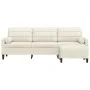 Sofá de 3 plazas con taburete de terciopelo crema 210 cm by , Sofas - Ref: Foro24-3278285, Price: 367,19 €, Discount: %