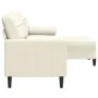 Sofá de 3 plazas con taburete de terciopelo crema 210 cm by , Sofas - Ref: Foro24-3278285, Price: 367,19 €, Discount: %