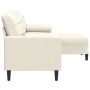 Sofá de 3 plazas con taburete de terciopelo crema 210 cm by , Sofas - Ref: Foro24-3278285, Price: 372,00 €, Discount: %