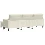 Sofá de 3 plazas con taburete de terciopelo crema 210 cm by , Sofas - Ref: Foro24-3278285, Price: 367,19 €, Discount: %